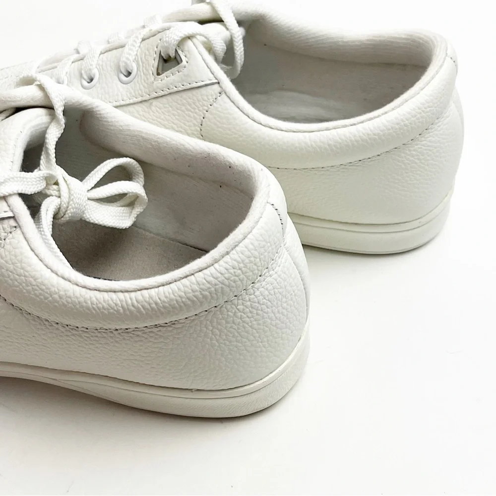 EASY SPIRIT Off White Leather Lace Up Tennis Shoes 7 Walking Cheer Dance